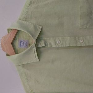 Brooks Brothers XL Slim Fit Pastel Green Irish Linen Shirt